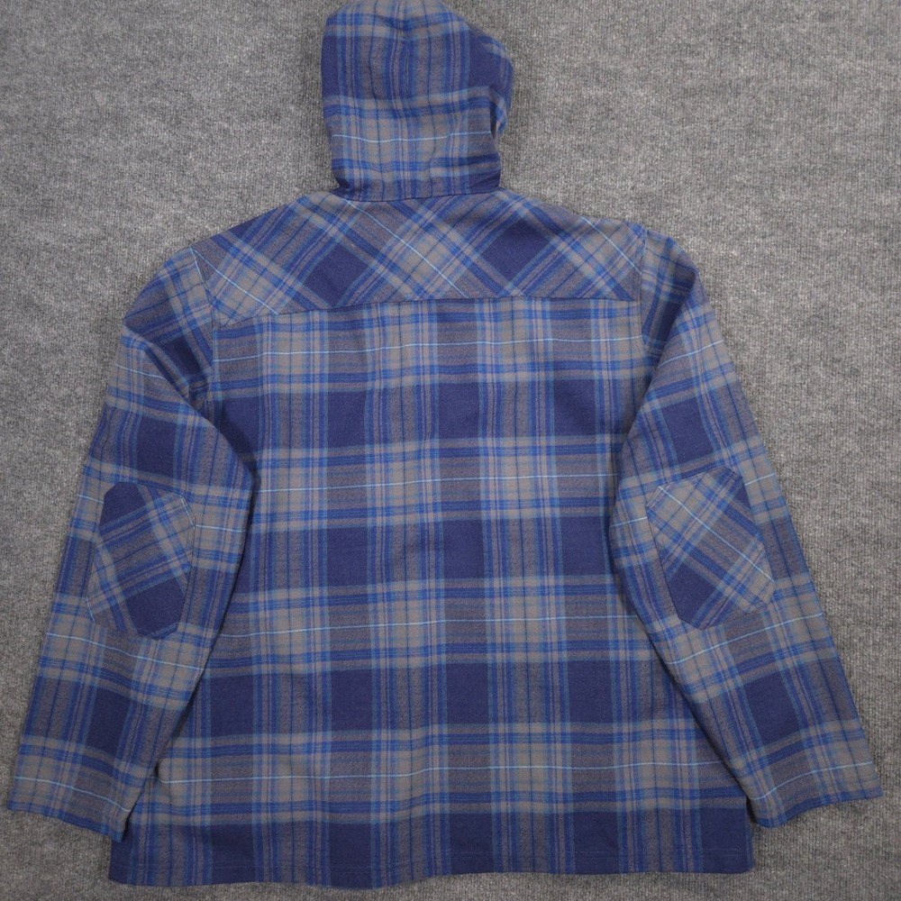 LL Bean Katahdin Performance Flannel Anorak Mens XXL Blue Wool Blend Shacket - Picture 5 of 9